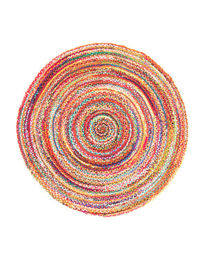 Sisal tapijt - ML-Indigostripy - rond