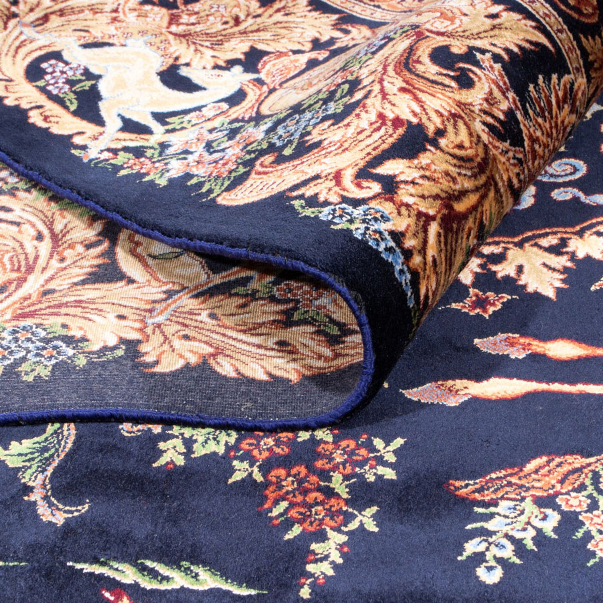 Perzisch tapijt - Ghom - 230 x 150 cm - donkerblauw