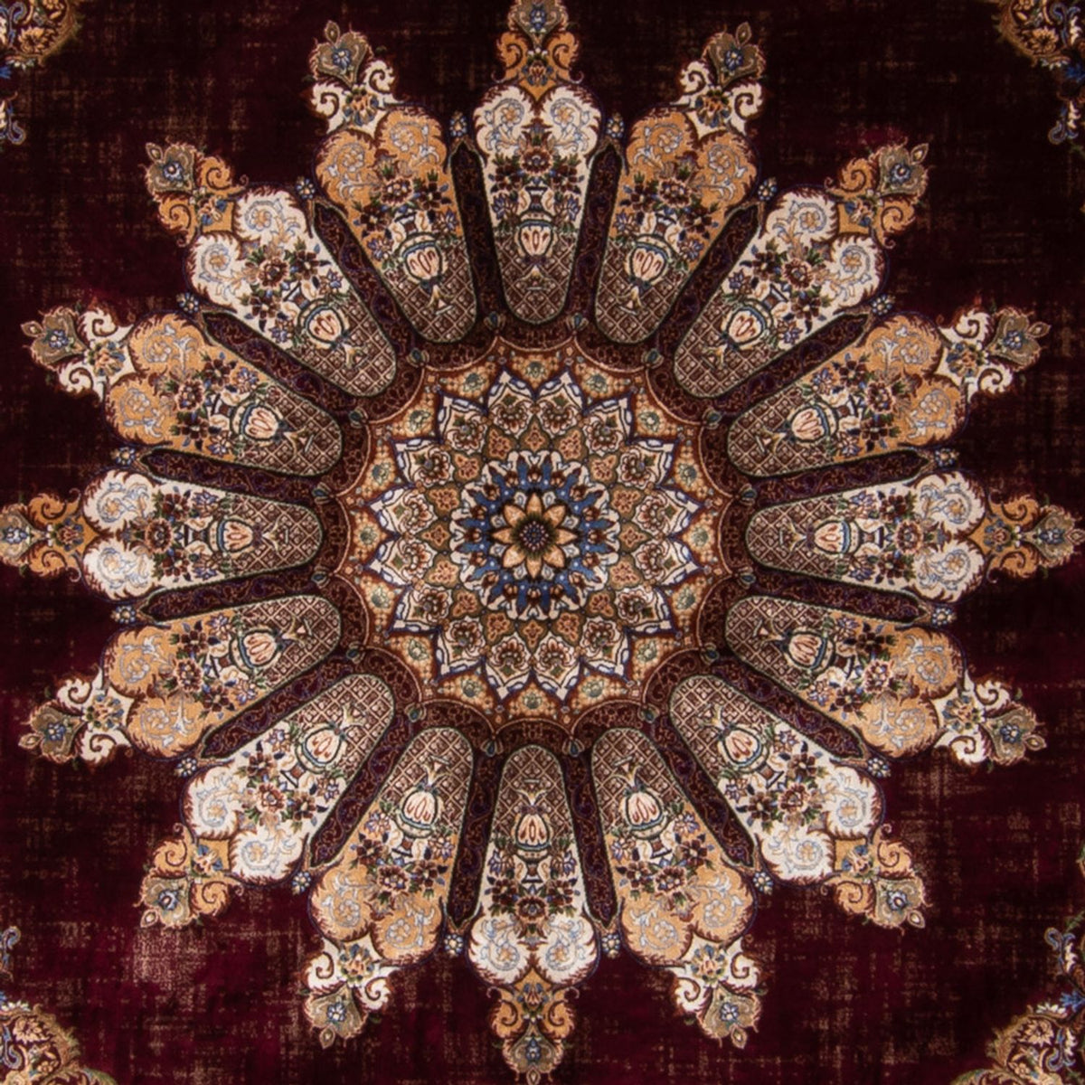 Perzisch tapijt - Ghom - 230 x 150 cm - wijnrood