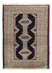 Turkaman tapijt - 87 x 64 cm - donkerblauw