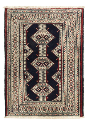 Turkaman tapijt - 87 x 64 cm - donkerblauw