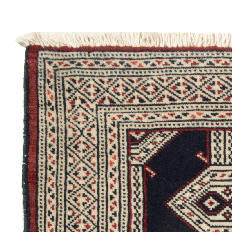 Turkaman tapijt - 87 x 64 cm - donkerblauw