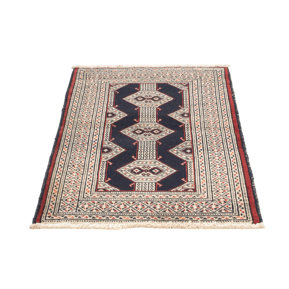 Turkaman tapijt - 87 x 64 cm - donkerblauw