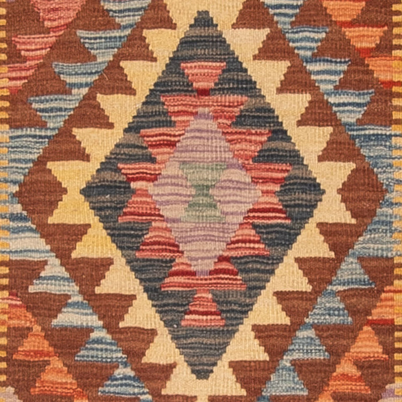 Loper Kelim tapijt - Splash - 196 x 100 cm - veelkleurig