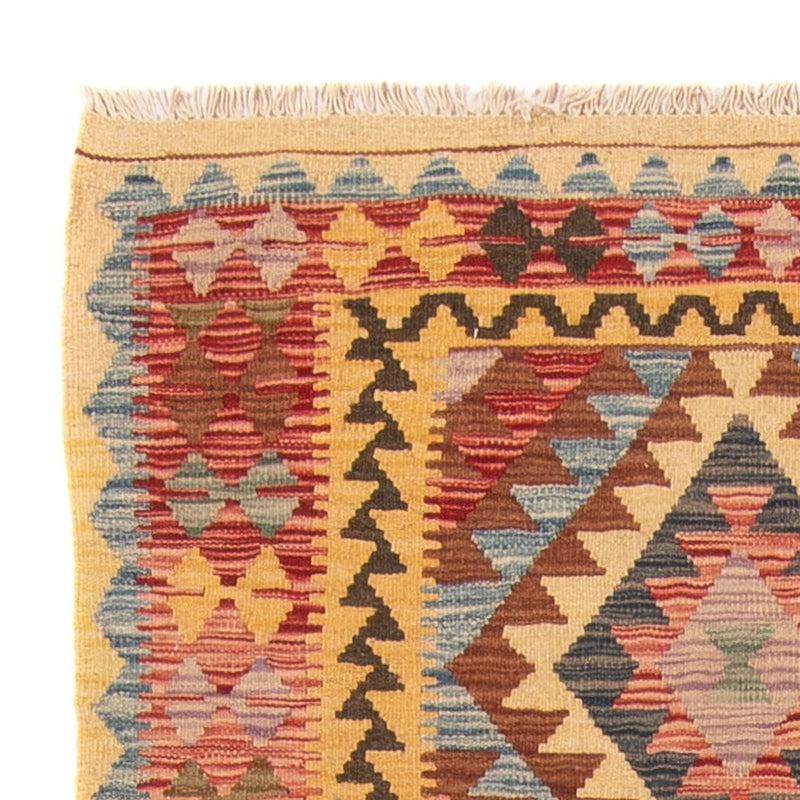 Loper Kelim tapijt - Splash - 196 x 100 cm - veelkleurig