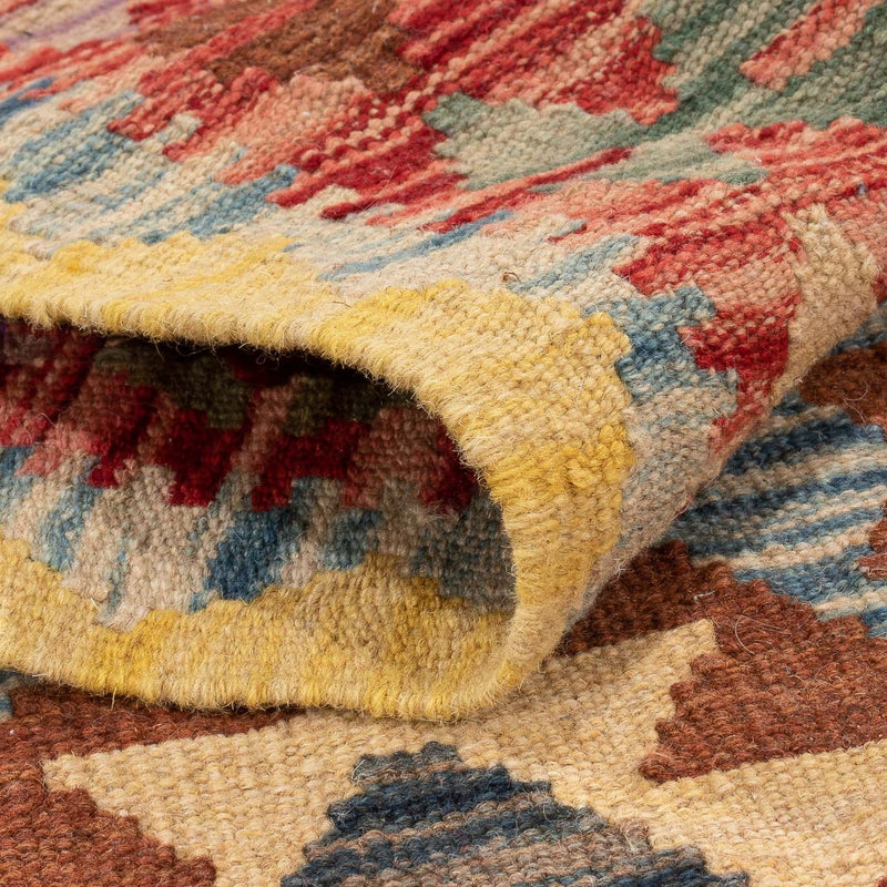 Loper Kelim tapijt - Splash - 196 x 100 cm - veelkleurig