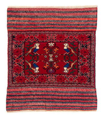 Baluch tapijt vierkant  - 104 x 91 cm - rood