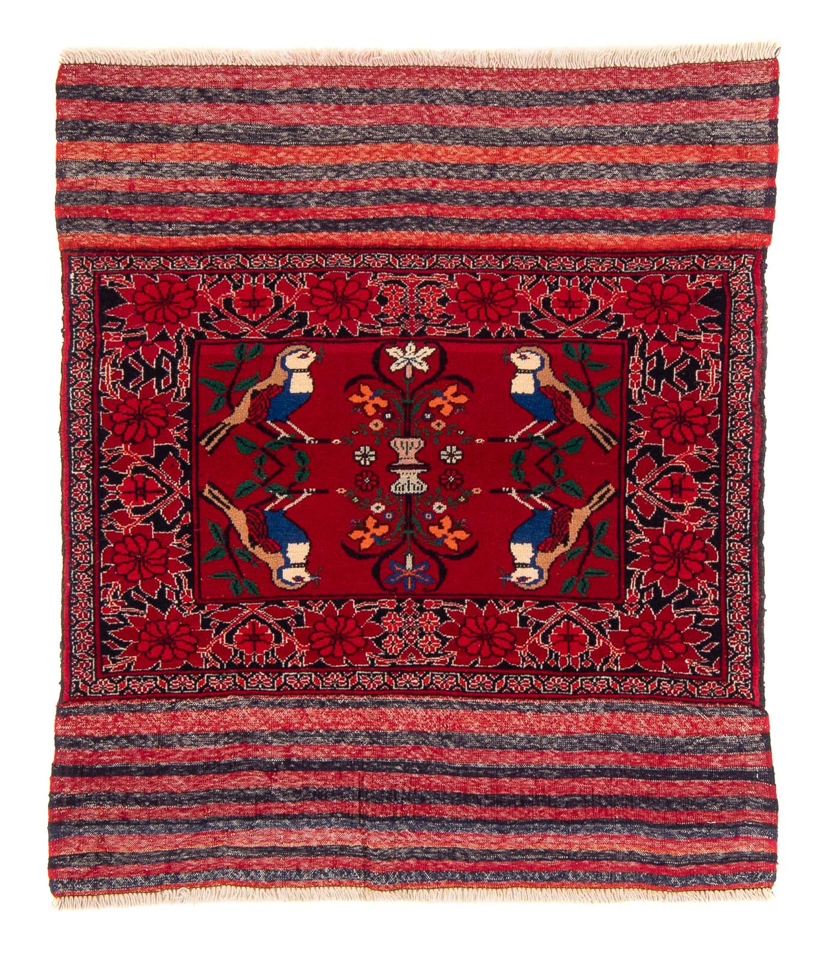 Baluch tapijt vierkant  - 104 x 91 cm - rood