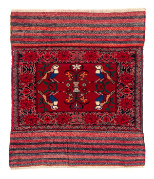 Baluch tapijt vierkant  - 104 x 91 cm - rood