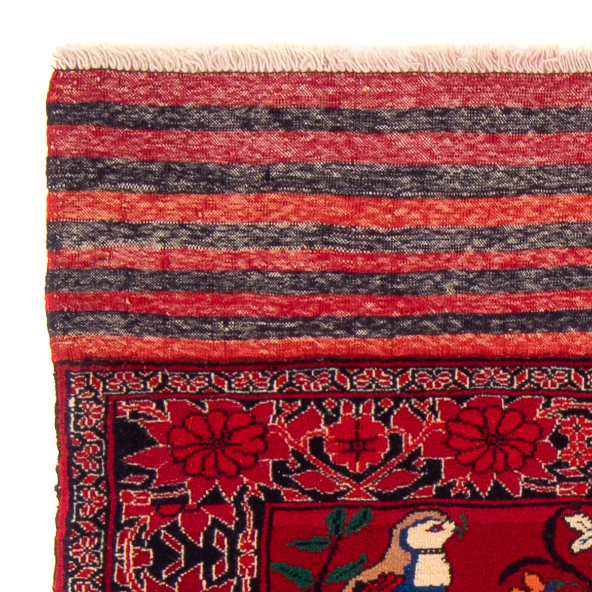 Baluch tapijt vierkant  - 104 x 91 cm - rood