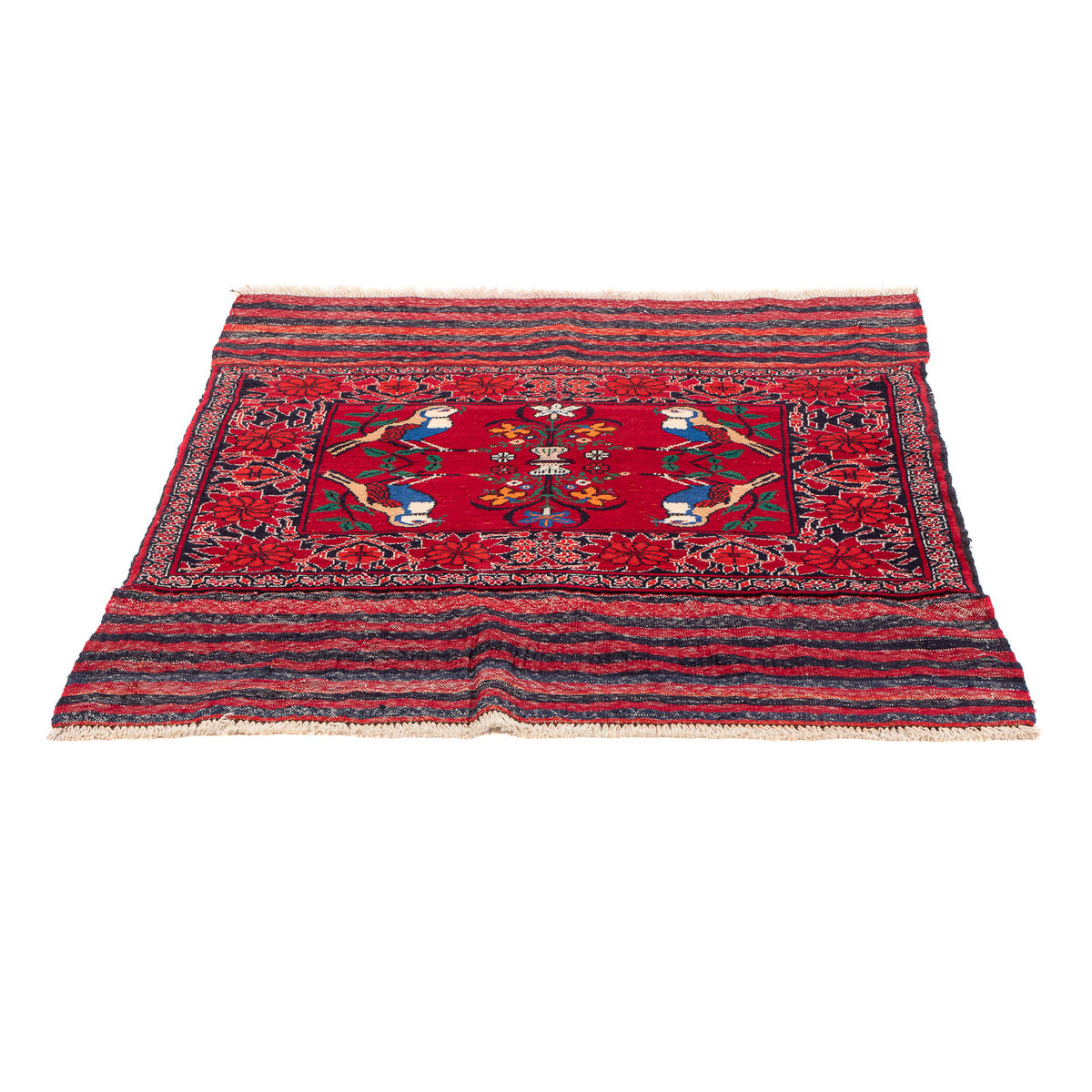 Baluch tapijt vierkant  - 104 x 91 cm - rood
