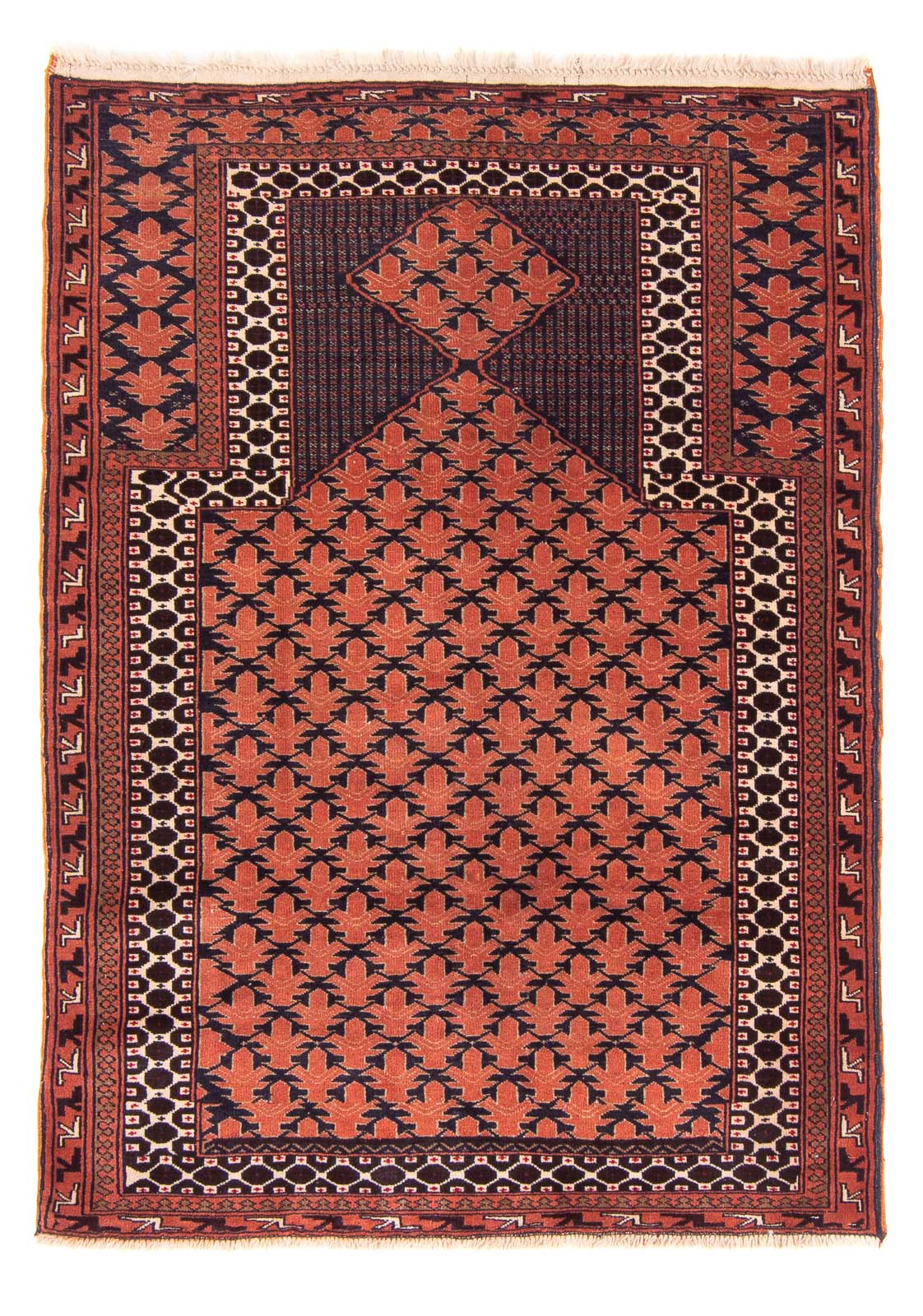 Baluch tapijt - Gebedskleed - 138 x 95 cm - roest