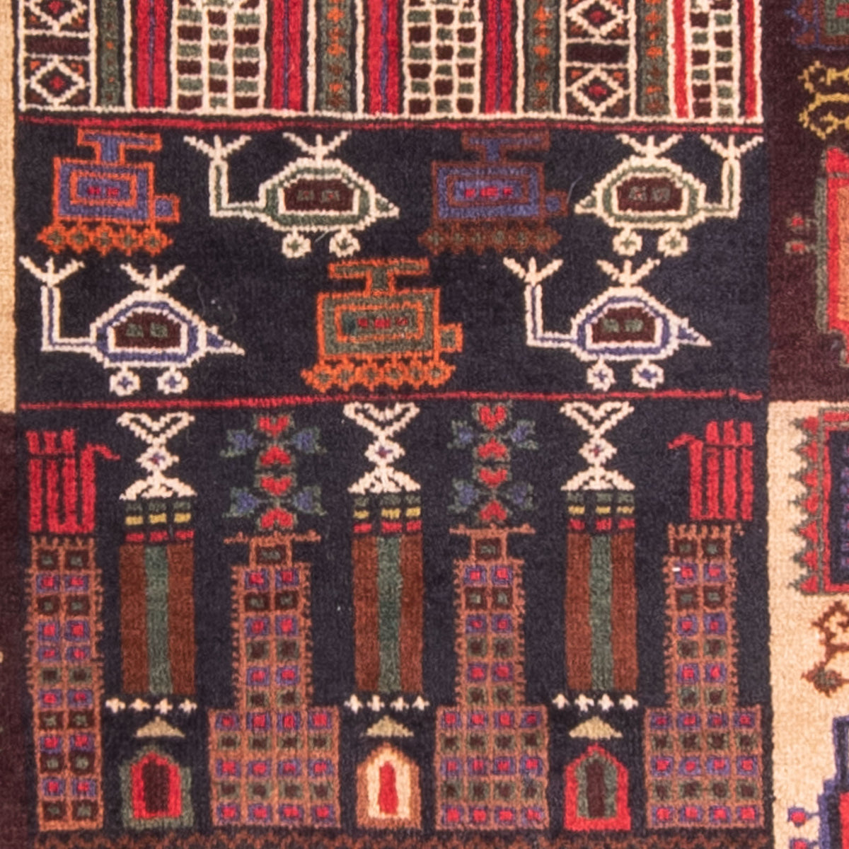 Baluch tapijt - Gebedskleed - 120 x 85 cm - donkerblauw