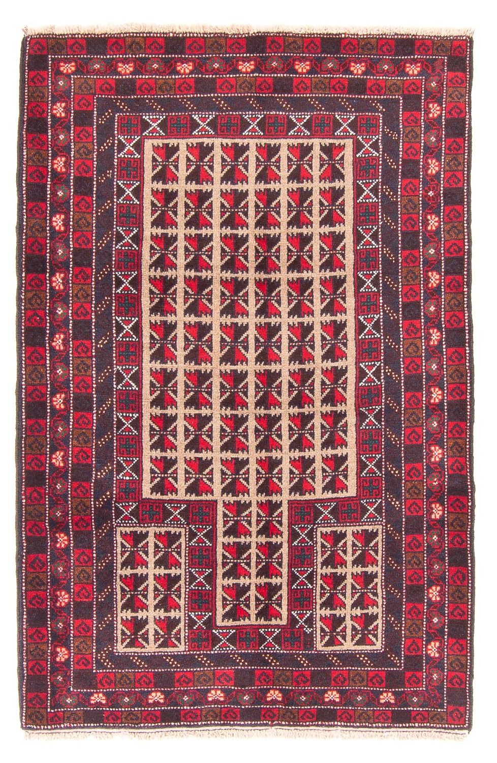 Baluch tapijt - Gebedskleed - 140 x 93 cm - beige