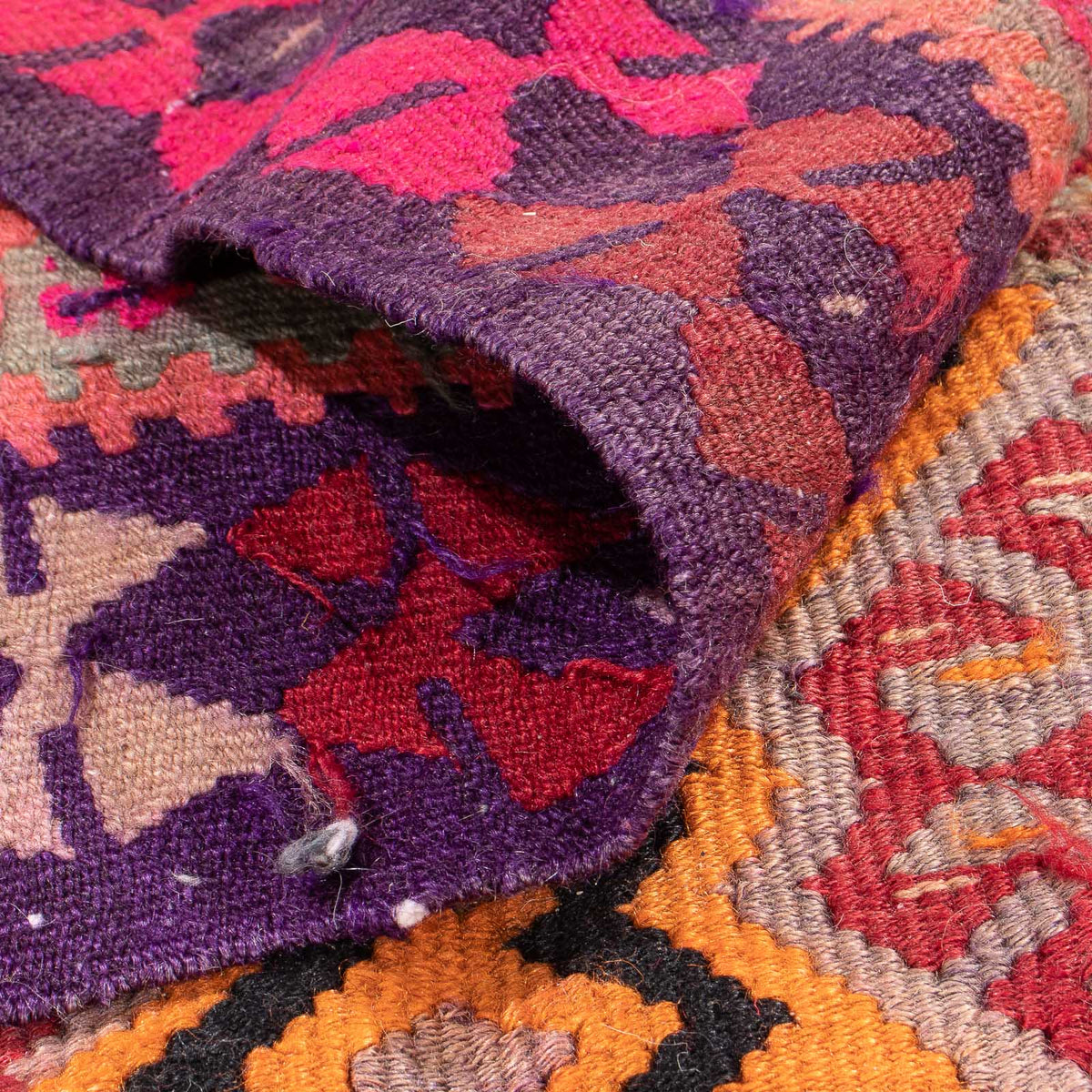 Loper Kelim tapijt - Oud - 374 x 129 cm - veelkleurig