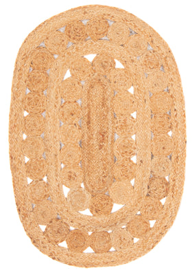 Sisal tapijt ovaal  - 91 x 61 cm - natuur