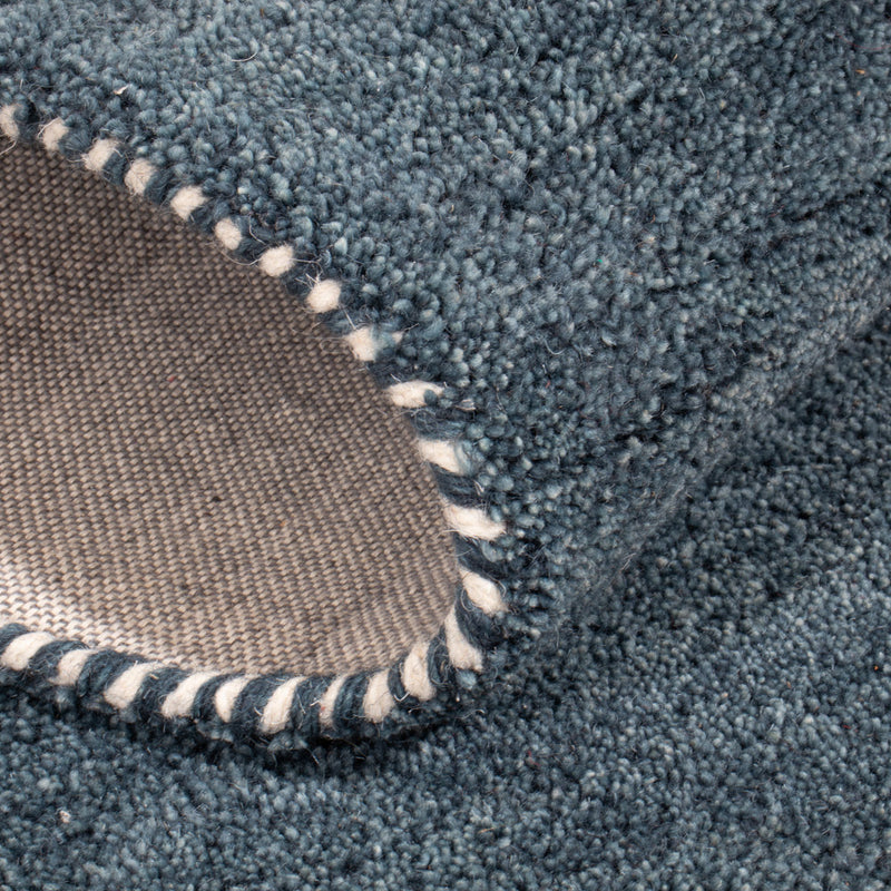 Wollen tapijt - 143 x 72 cm - benzine blauw