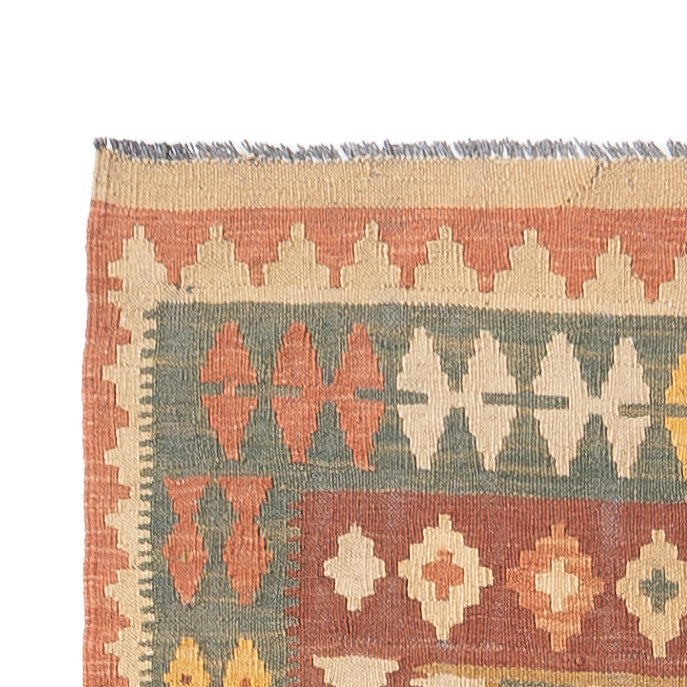 Loper Kelim tapijt - Splash - 315 x 95 cm - veelkleurig