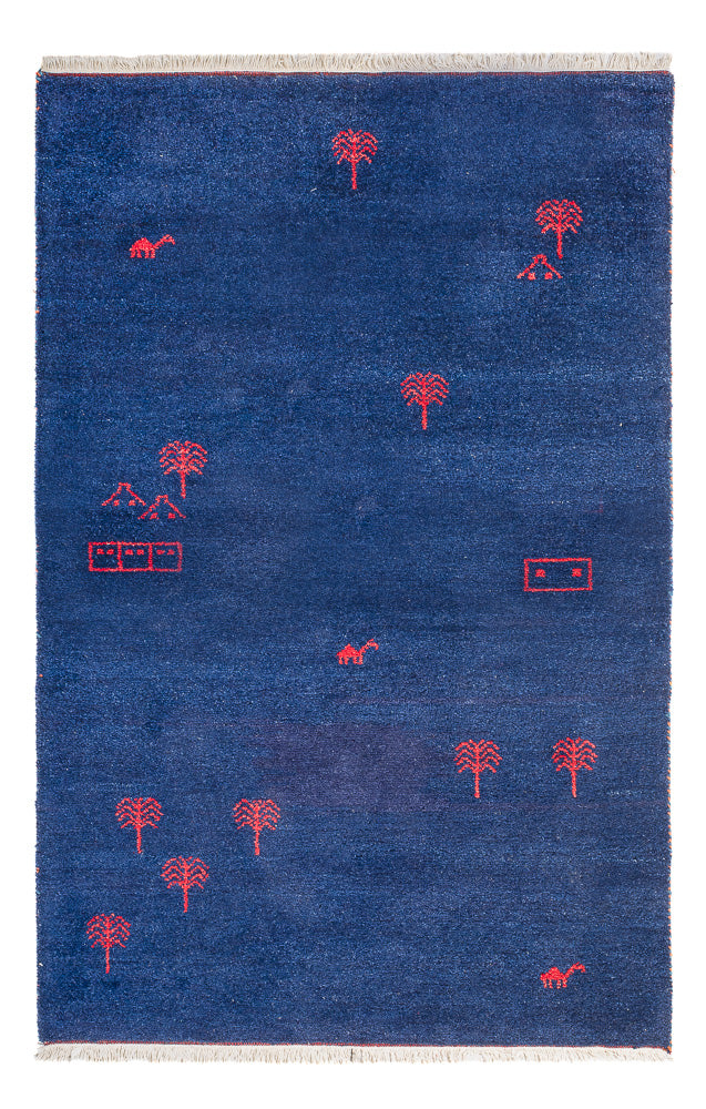 Gabbeh tapijt - Indus - 180 x 120 cm - donkerblauw