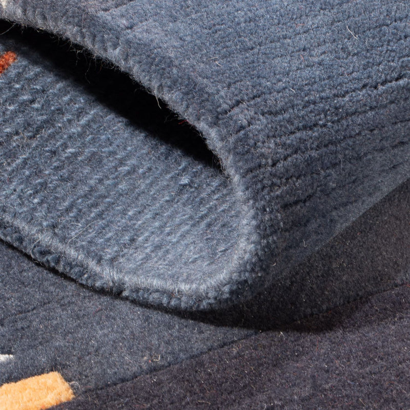 Nepal tapijt - 90 x 60 cm - donkerblauw