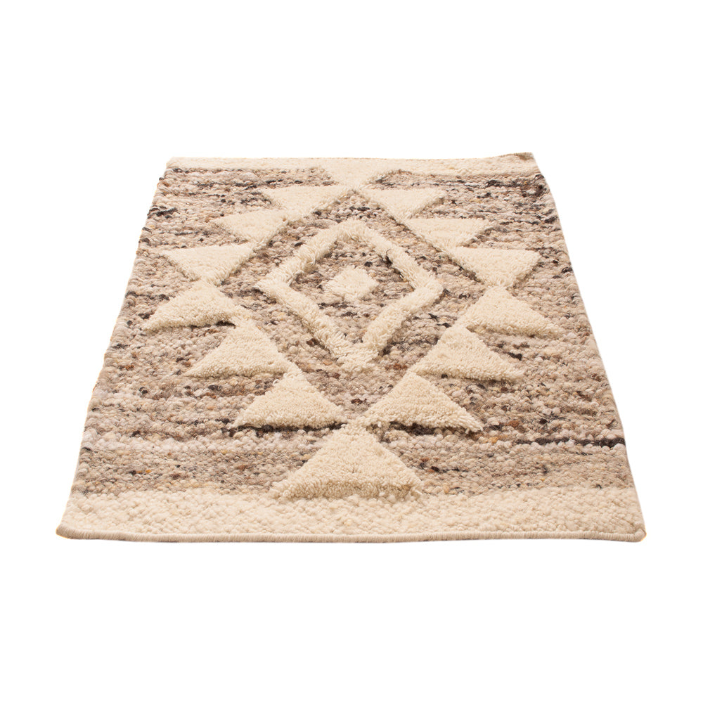 Wollen tapijt - 90 x 60 cm - licht beige