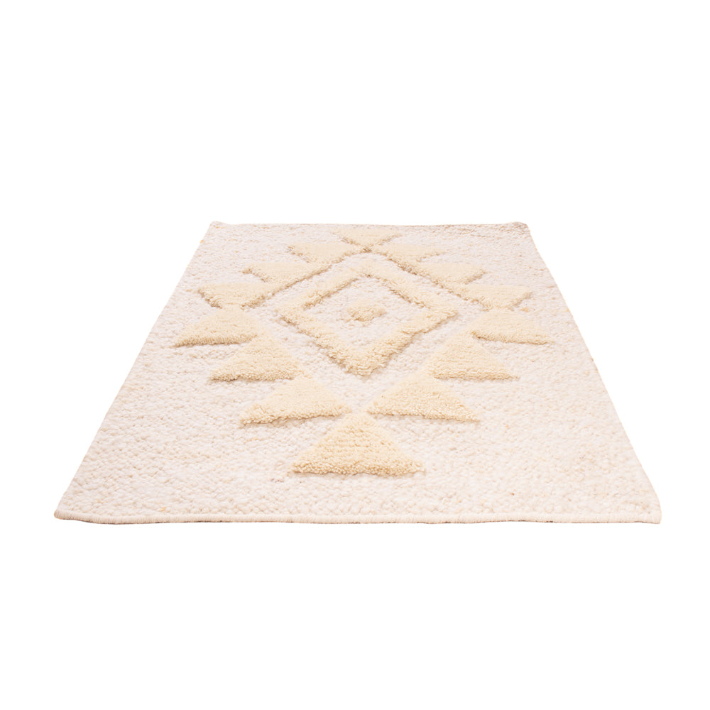 Wollen tapijt - 90 x 60 cm - beige