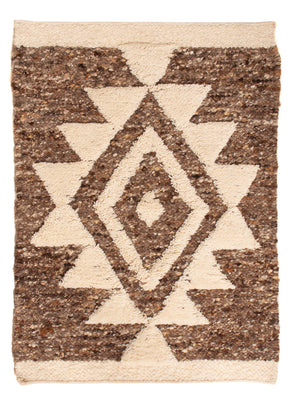 Wollen tapijt - 90 x 60 cm - donker beige