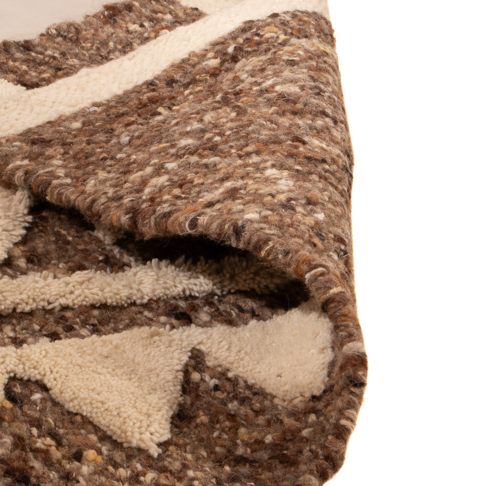 Wollen tapijt - 90 x 60 cm - donker beige