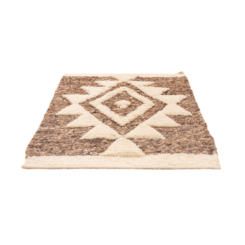 Wollen tapijt - 90 x 60 cm - donker beige