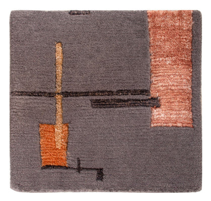 Designer tapijt vierkant  - 30 x 30 cm - grijs