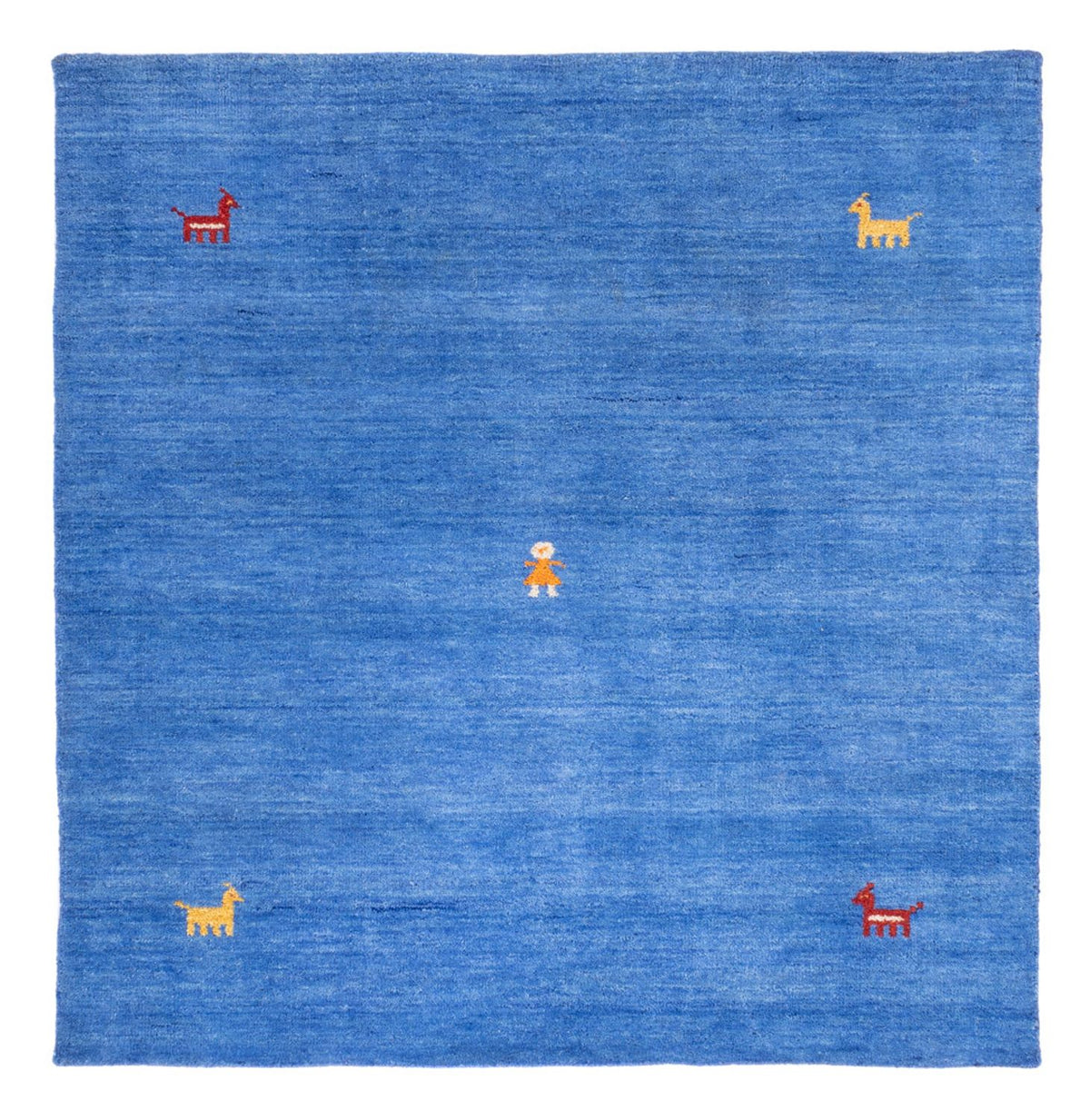 Gabbeh Tapijt - Zacht vierkant  - 150 x 150 cm - blauw