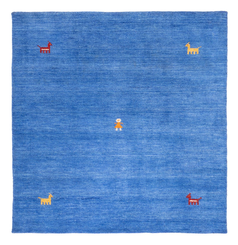 Gabbeh Tapijt - Zacht vierkant  - 150 x 150 cm - blauw