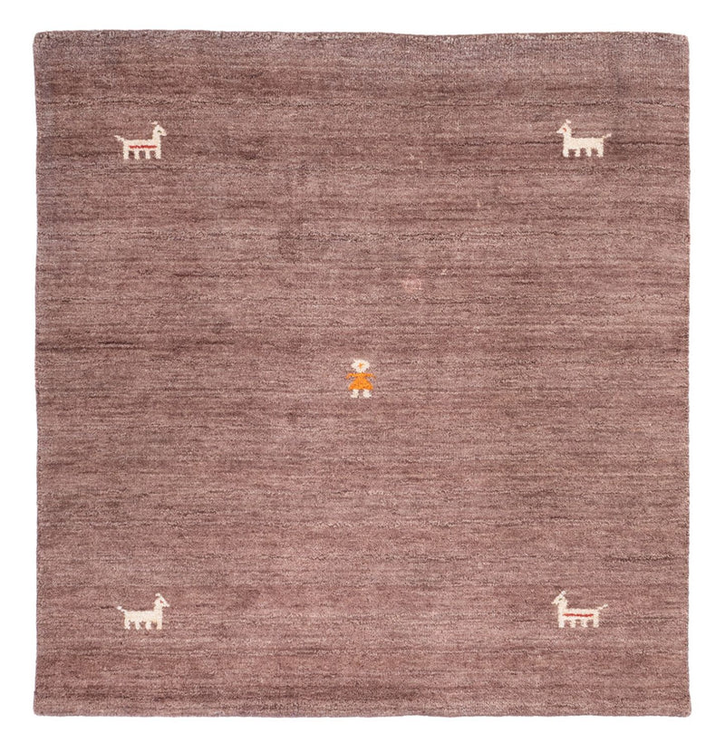 Gabbeh Tapijt - Zacht vierkant  - 150 x 150 cm - bruin