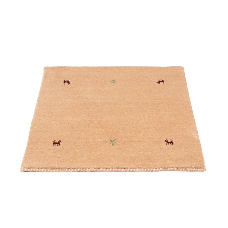 Gabbeh Tapijt - Zacht - 65 x 60 cm - beige