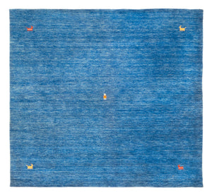 Gabbeh Tapijt - Zacht vierkant  - 250 x 250 cm - blauw