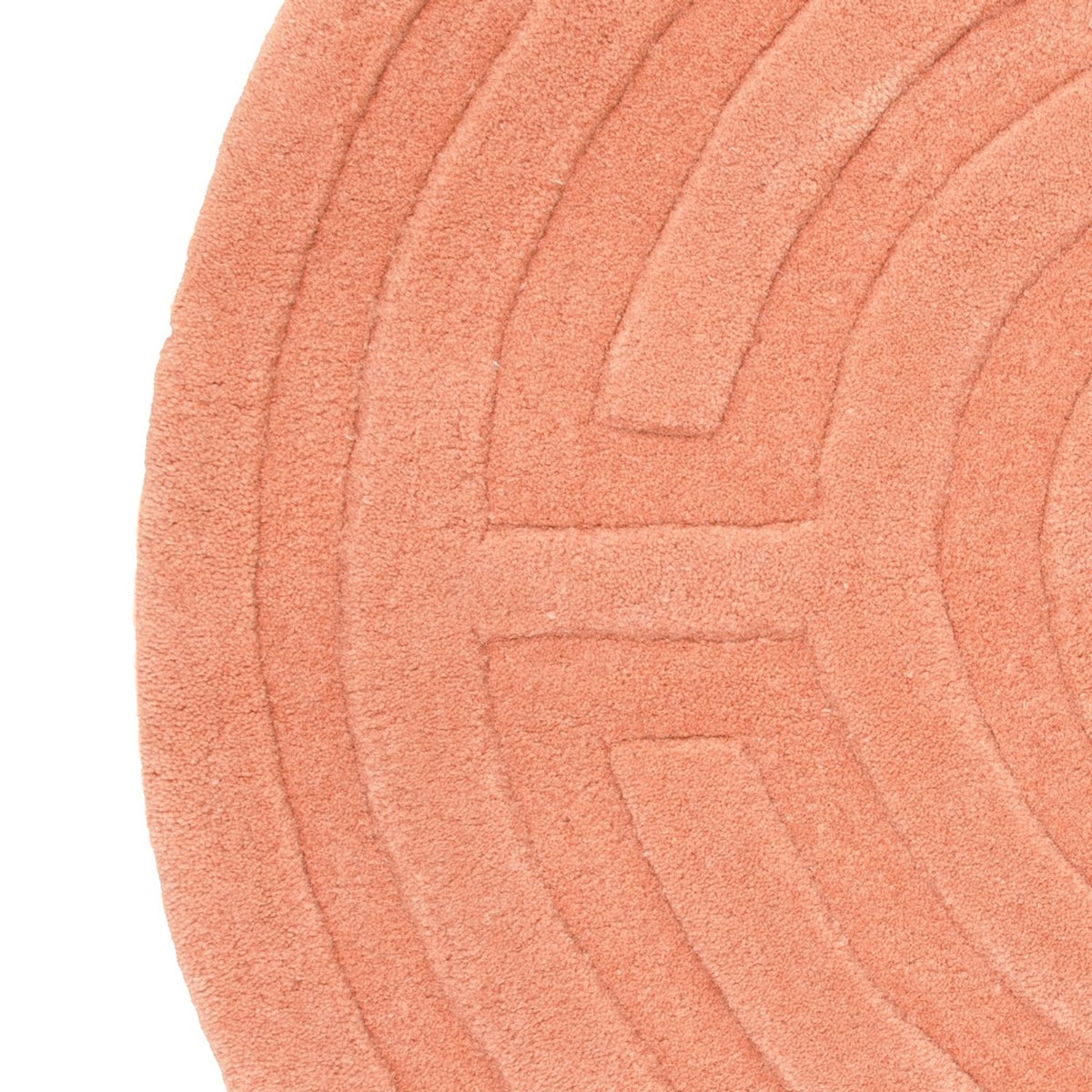 Wollen tapijt rond  - 80 x 80 cm - zalm