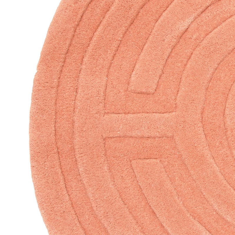 Wollen tapijt rond  - 80 x 80 cm - zalm