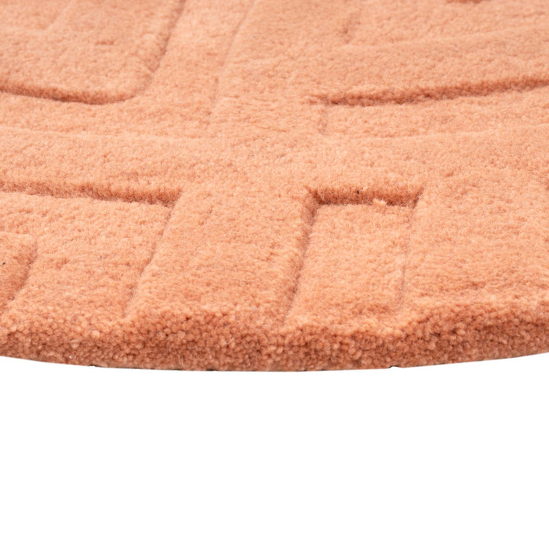 Wollen tapijt rond  - 80 x 80 cm - zalm