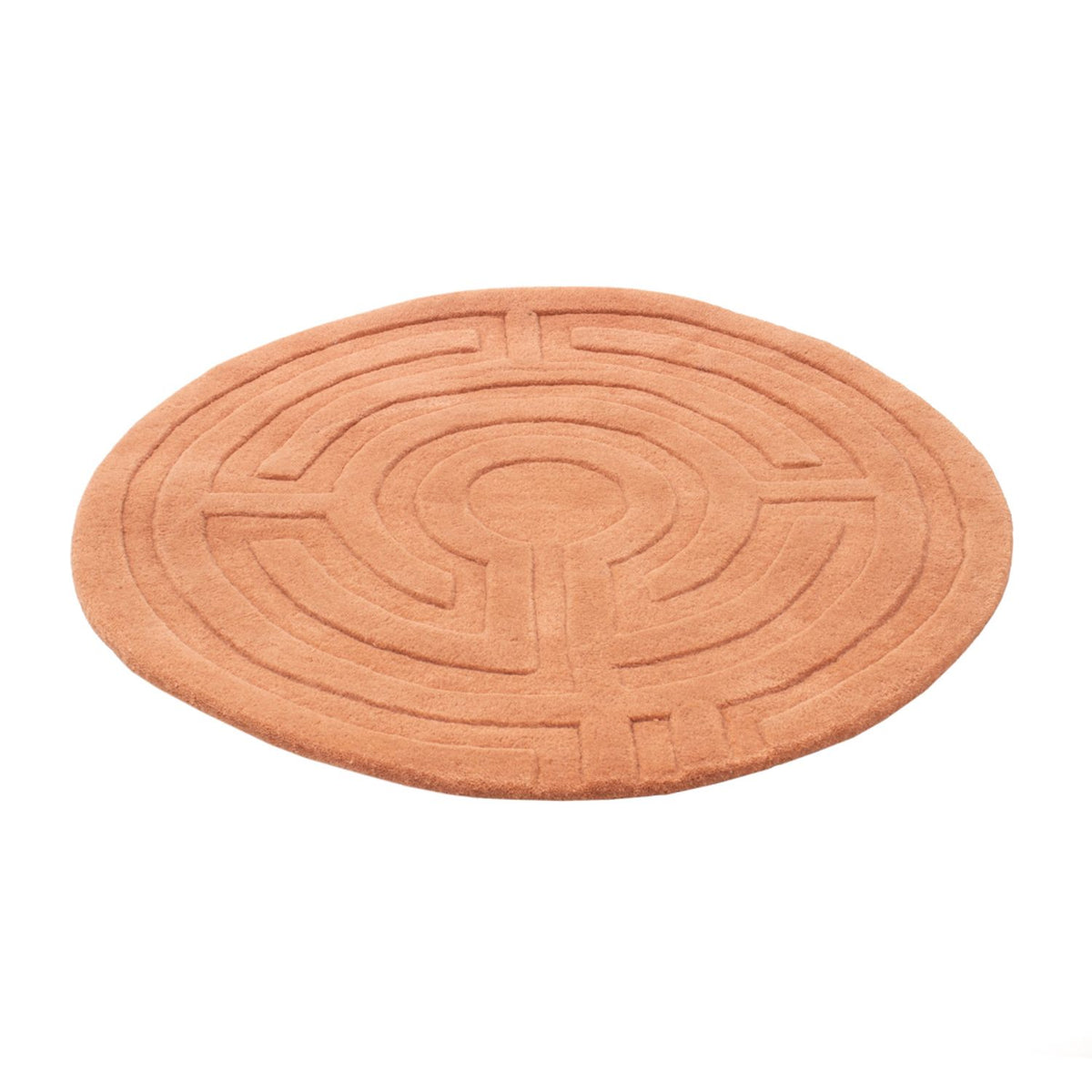 Wollen tapijt rond  - 80 x 80 cm - zalm