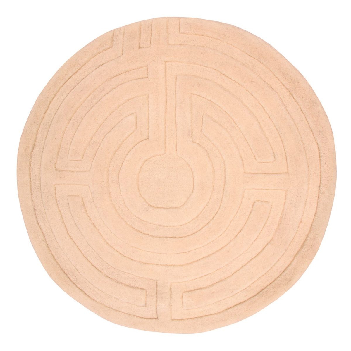 Wollen tapijt rond  - 80 x 80 cm - beige