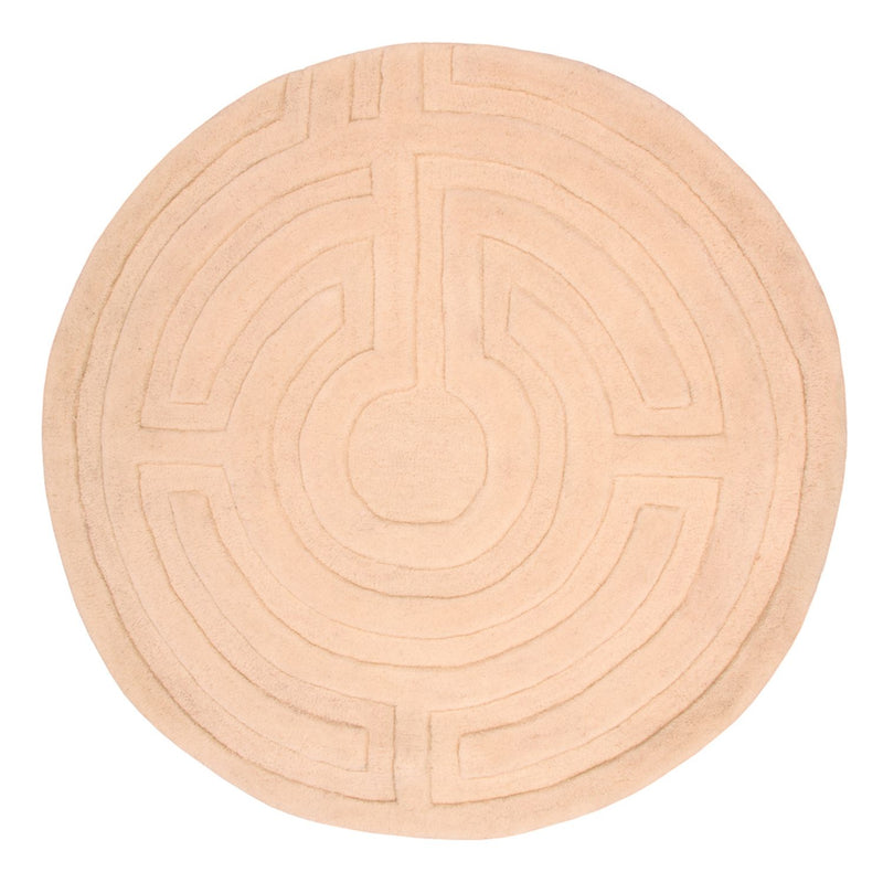 Wollen tapijt rond  - 80 x 80 cm - beige