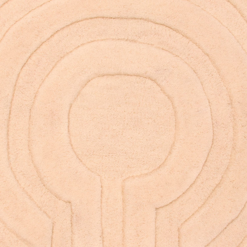 Wollen tapijt rond  - 80 x 80 cm - beige