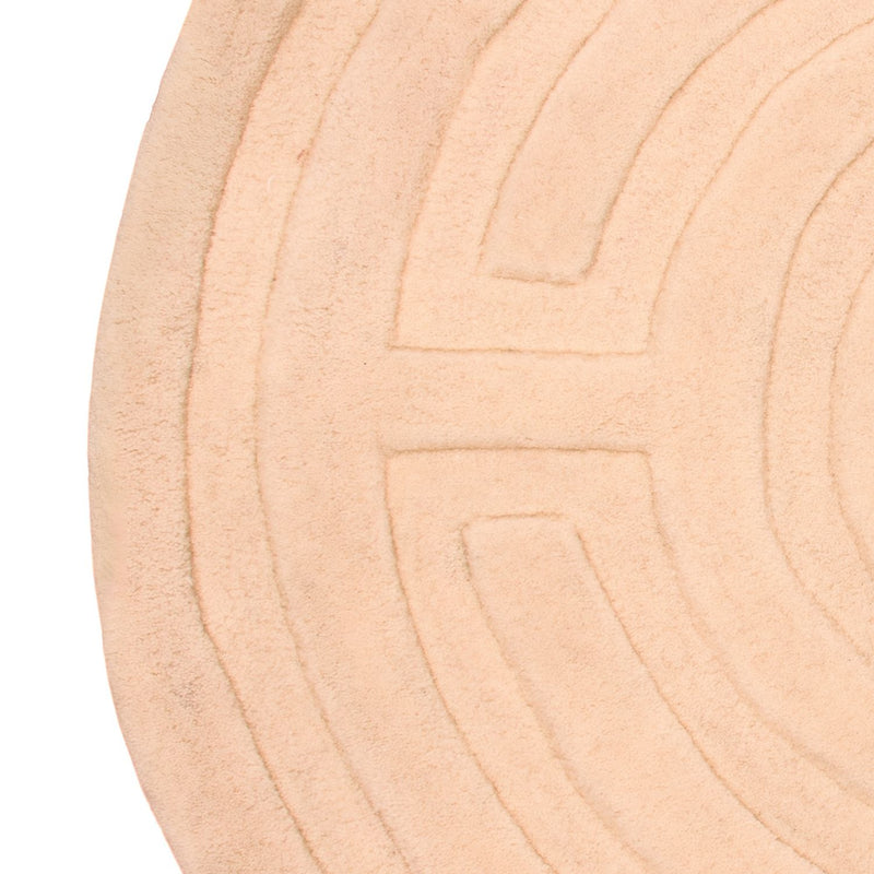 Wollen tapijt rond  - 80 x 80 cm - beige