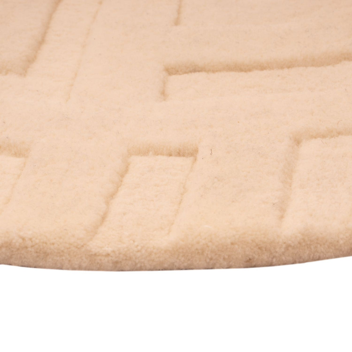 Wollen tapijt rond  - 80 x 80 cm - beige