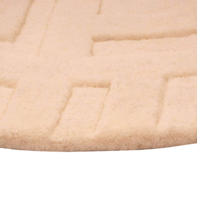 Wollen tapijt rond  - 80 x 80 cm - beige