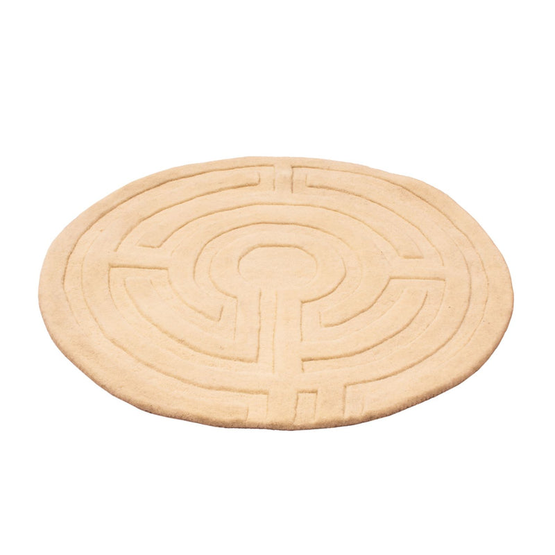 Wollen tapijt rond  - 80 x 80 cm - beige