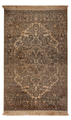 Zijden tapijt - Kashmir Silk - 103 x 60 cm - beige