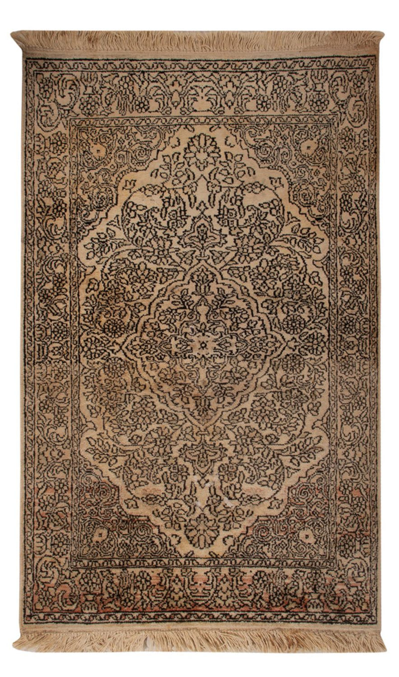 Zijden tapijt - Kashmir Silk - 103 x 60 cm - beige