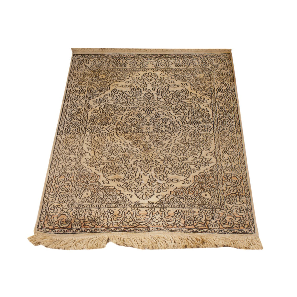 Zijden tapijt - Kashmir Silk - 103 x 60 cm - beige