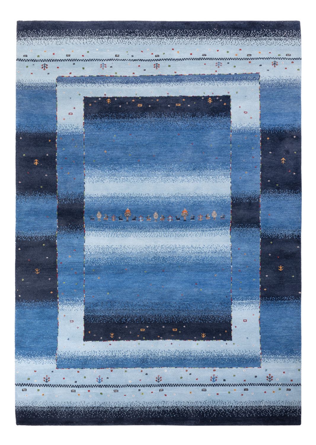 Gabbeh Tapijt - Loribaft Indus - 243 x 169 cm - blauw